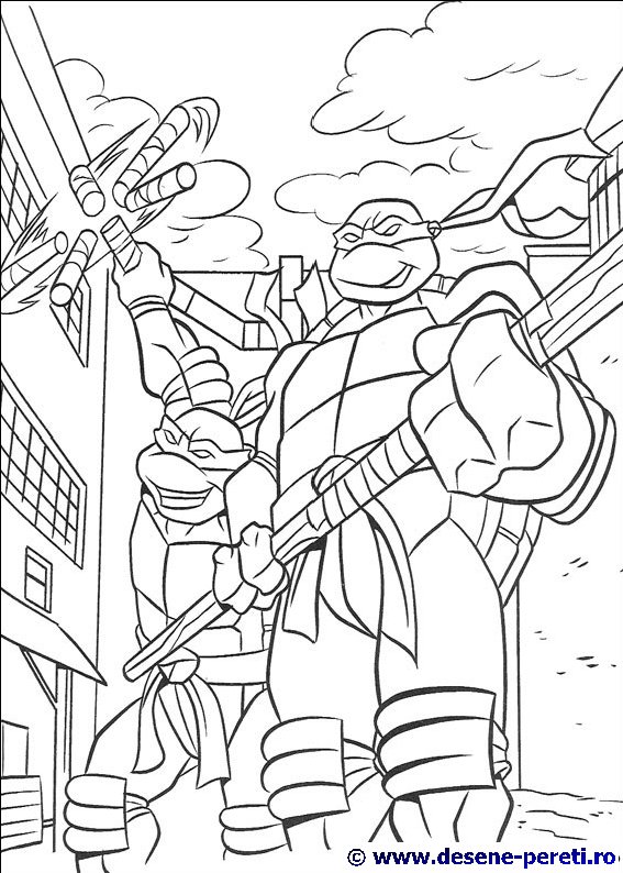 testoasele ninja desene colorat